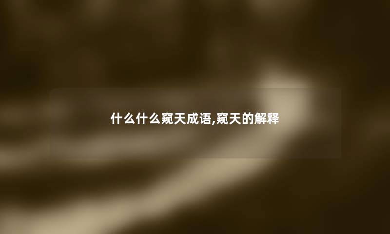什么什么窥天成语,窥天的解释 什么什么窥天成语,窥天的解释
