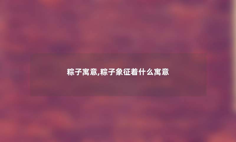 粽子寓意,粽子象征着什么寓意