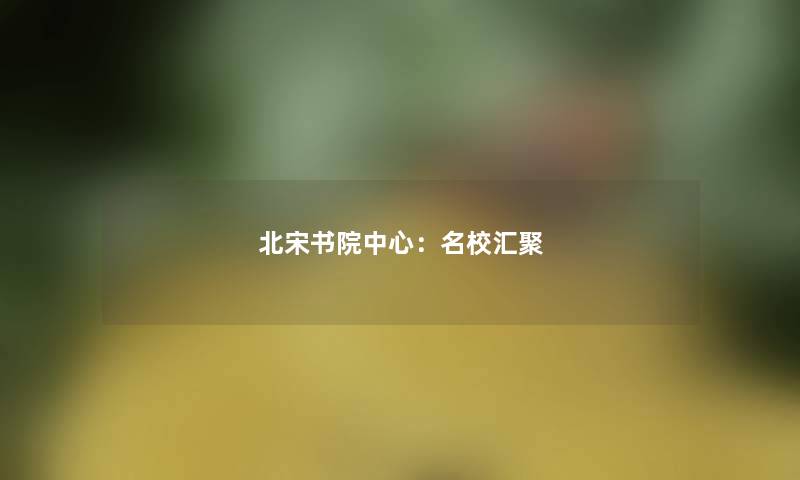 北宋书院中心：名校汇聚
