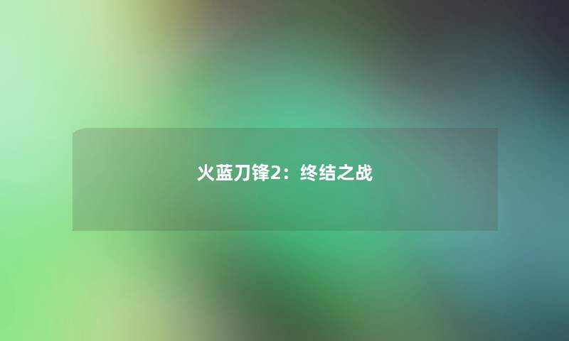火蓝刀锋2：终结之战