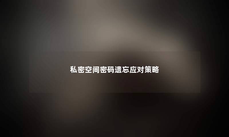 私密空间密码遗忘应对策略 私密空间密码遗忘应对策略