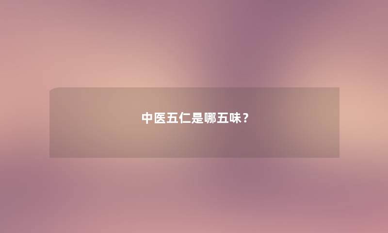 中医五仁是哪五味？