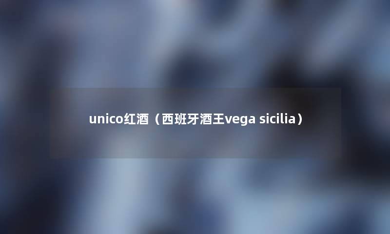 unico红酒（西班牙酒王vega sicilia）