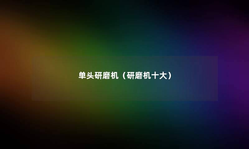 单头研磨机（研磨机一些）