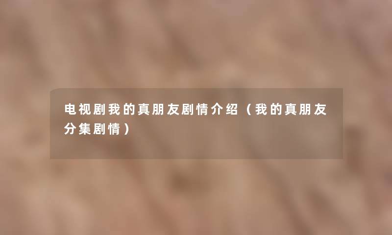 电视剧我的真朋友剧情介绍（我的真朋友分集剧情）