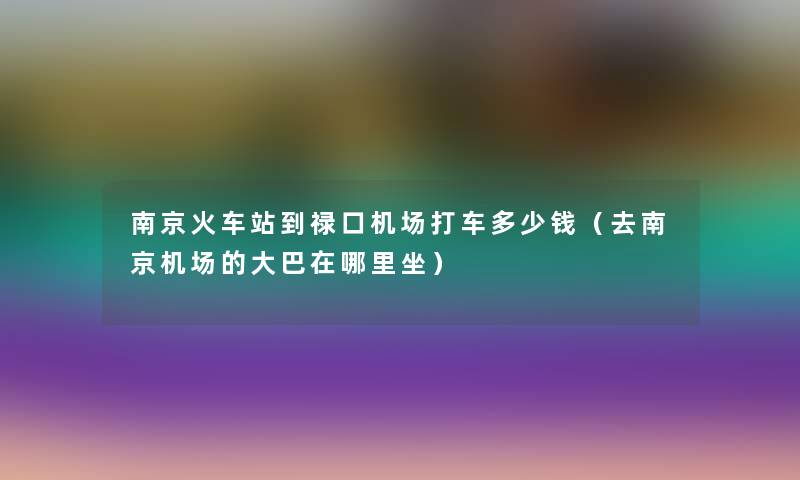南京火车站到禄口机场打车多少钱(去南京机场的大巴在哪里坐) 南京火车站到禄口机场打车多少钱(去南京机场的大巴在哪里坐)