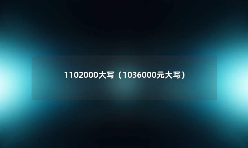 1102000大写（1036000元大写）
