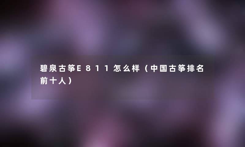 碧泉古筝E811怎么样（中国古筝推荐前十人）