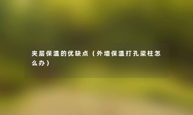夹层保温的优缺点(外墙保温打孔梁柱怎么办) 夹层保温的优缺点(外墙保温打孔梁柱怎么办)