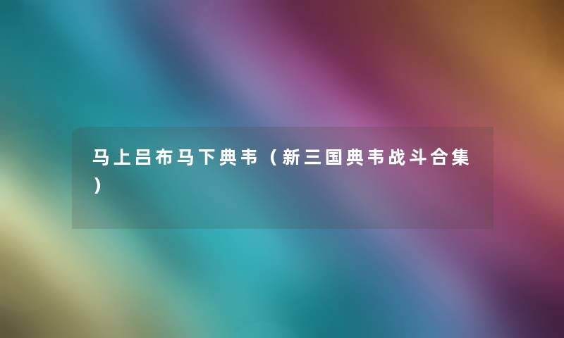 马上吕布马下典韦(新三国典韦战斗合集) 马上吕布马下典韦(新三国典韦战斗合集)