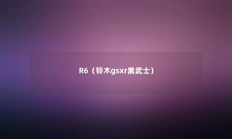 R6(铃木gsxr黑武士) R6(铃木gsxr黑武士)