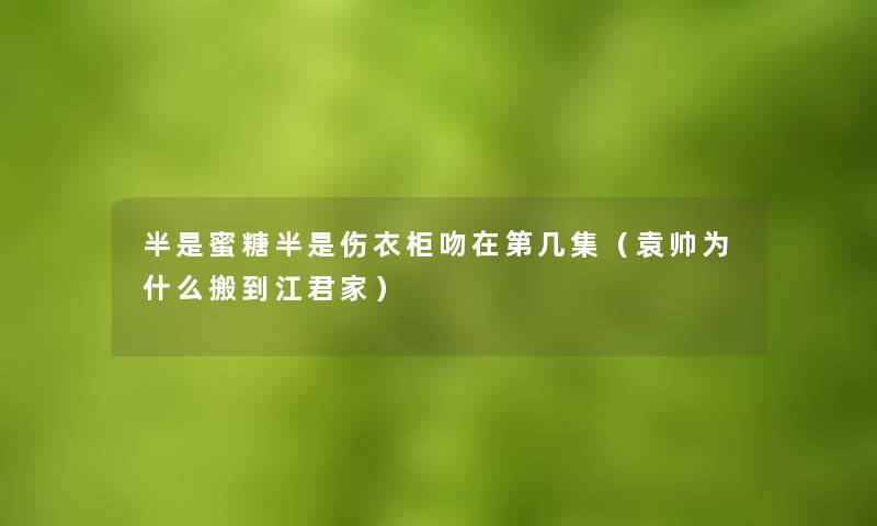 半是蜜糖半是伤衣柜吻在第几集(袁帅为什么搬到江君家) 半是蜜糖半是伤衣柜吻在第几集(袁帅为什么搬到江君家)