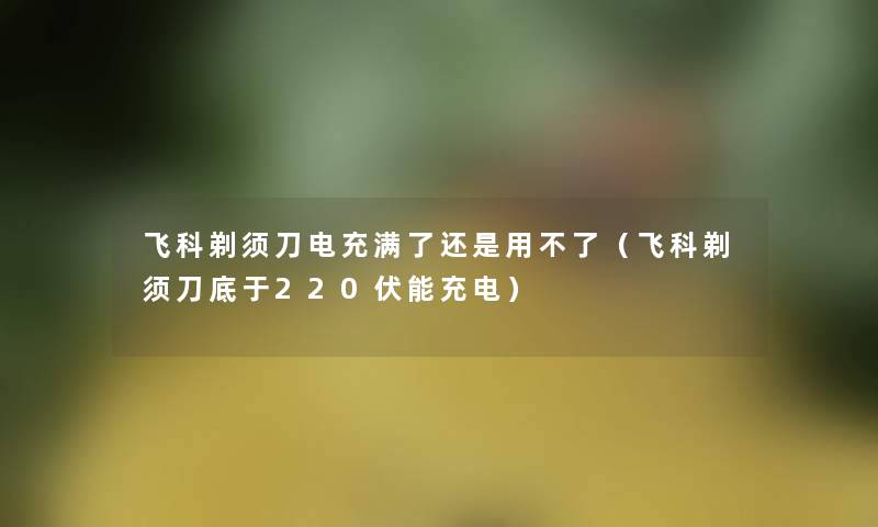 飞科剃须刀电充满了还是用不了(飞科剃须刀底于220伏能充电) 飞科剃须刀电充满了还是用不了(飞科剃须刀底于220伏能充电)