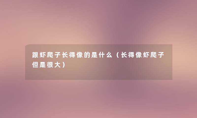 跟虾爬子长得像的是什么(长得像虾爬子很大) 跟虾爬子长得像的是什么(长得像虾爬子很大)