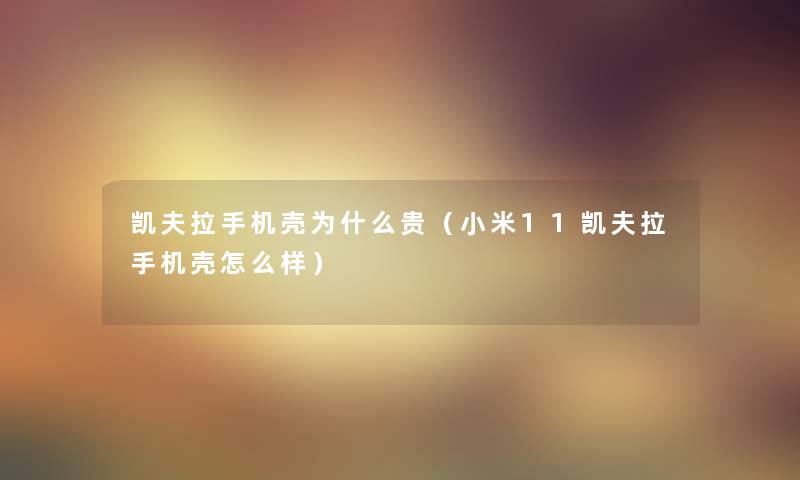 凯夫拉手机壳为什么贵(小米11凯夫拉手机壳怎么样) 凯夫拉手机壳为什么贵(小米11凯夫拉手机壳怎么样)