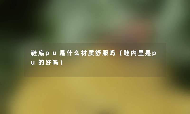 鞋底pu是什么材质舒服吗(鞋内里是pu的好吗) 鞋底pu是什么材质舒服吗(鞋内里是pu的好吗)