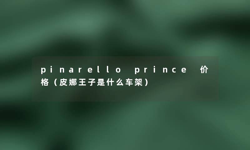 pinarello prince 价格(皮娜王子是什么车架) pinarello prince 价格(皮娜王子是什么车架)