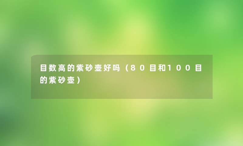 目数高的紫砂壶好吗(80目和100目的紫砂壶) 目数高的紫砂壶好吗(80目和100目的紫砂壶)