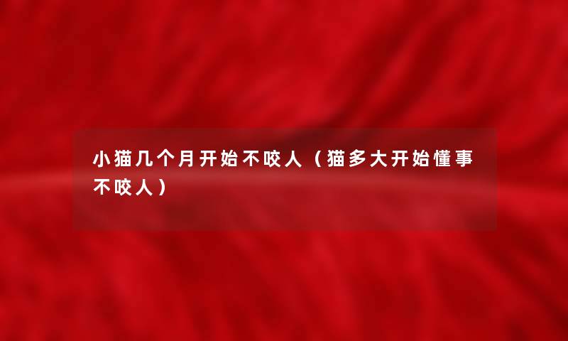 小猫几个月开始不咬人（猫多大开始懂事不咬人）