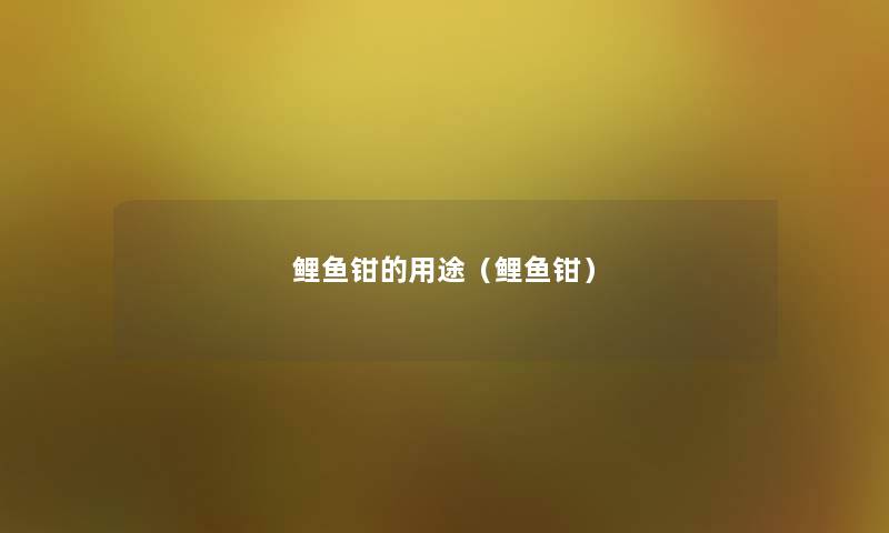 鲤鱼钳的用途(鲤鱼钳) 鲤鱼钳的用途(鲤鱼钳)