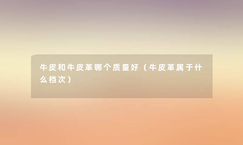 牛皮和牛皮革哪个质量好(牛皮革属于什么档次) 牛皮和牛皮革哪个质量好(牛皮革属于什么档次)