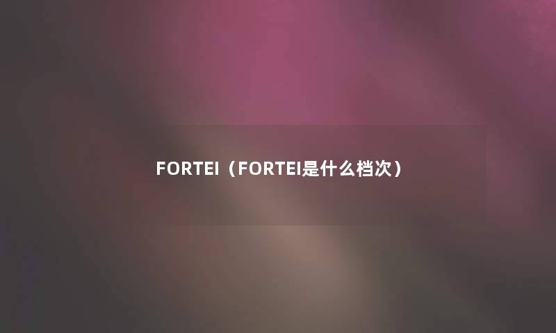 FORTEI(FORTEI是什么档次) FORTEI(FORTEI是什么档次)