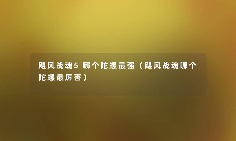 飓风战魂5哪个陀螺强(飓风战魂哪个陀螺厉害) 飓风战魂5哪个陀螺强(飓风战魂哪个陀螺厉害)