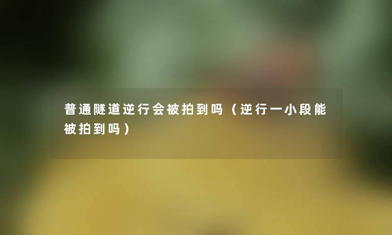 普通隧道逆行会被拍到吗(逆行一小段能被拍到吗) 普通隧道逆行会被拍到吗(逆行一小段能被拍到吗)