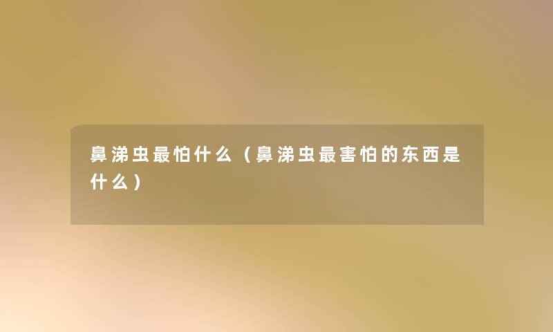 鼻涕虫怕什么（鼻涕虫害怕的东西是什么）