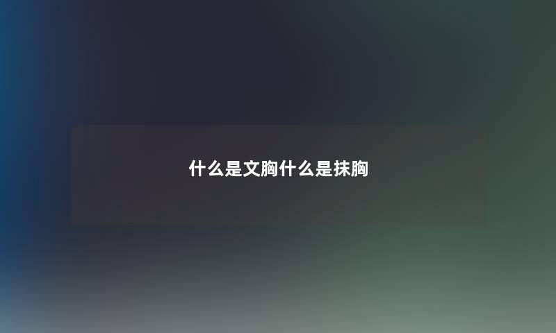 什么是文胸什么是抹胸 什么是文胸什么是抹胸