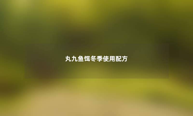丸九鱼饵冬季使用配方 丸九鱼饵冬季使用配方