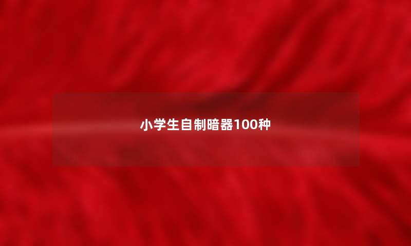 小学生自制暗器100种