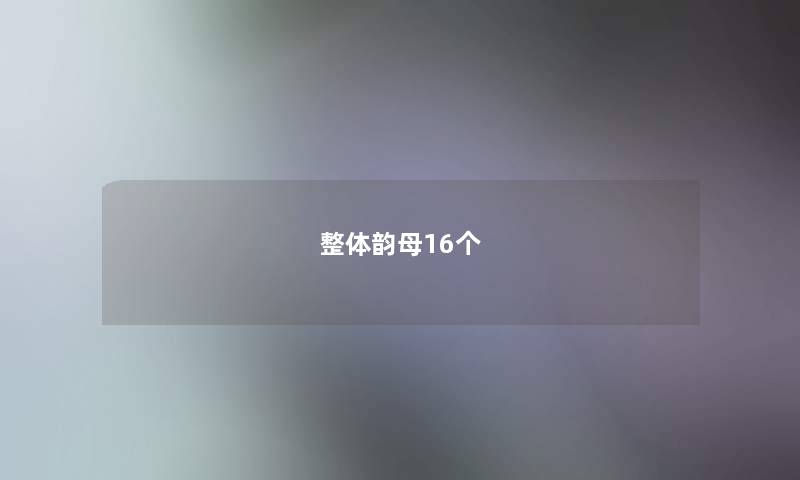 整体韵母16个