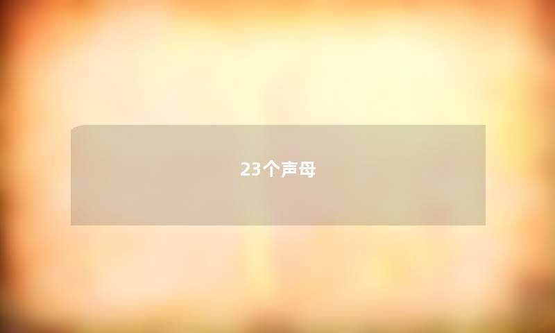 23个声母 23个声母