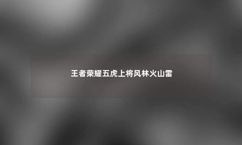 王者荣耀五虎上将风林火山雷