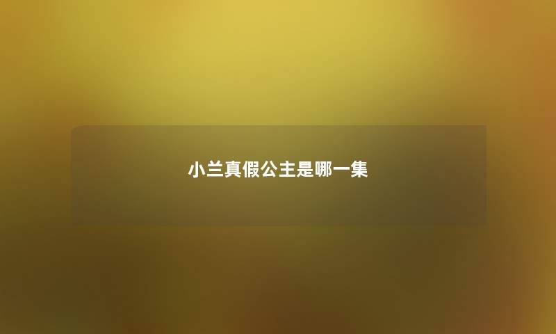 小兰真假公主是哪一集